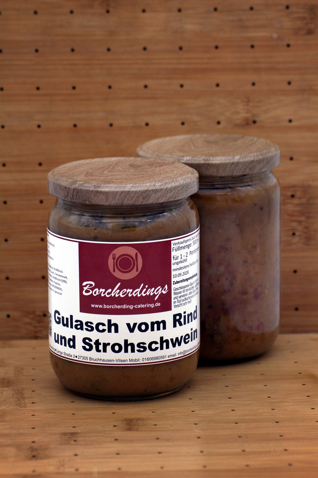 Gulasch vom Rind und Strohschwein – 500 ml – Vorderseite