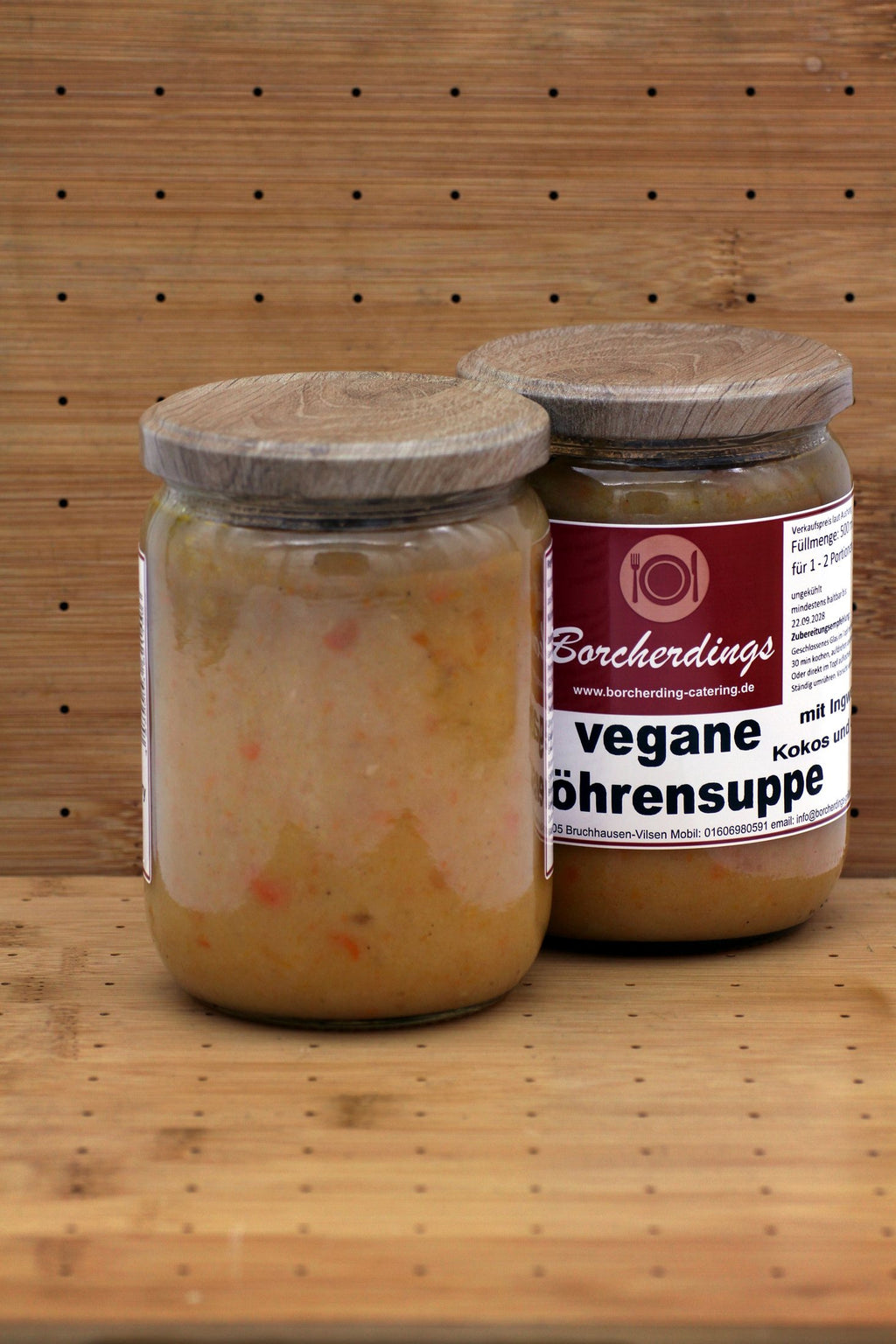 vegane Möhrensuppe mit Kokos und Curry – 500 ml – Rückseite