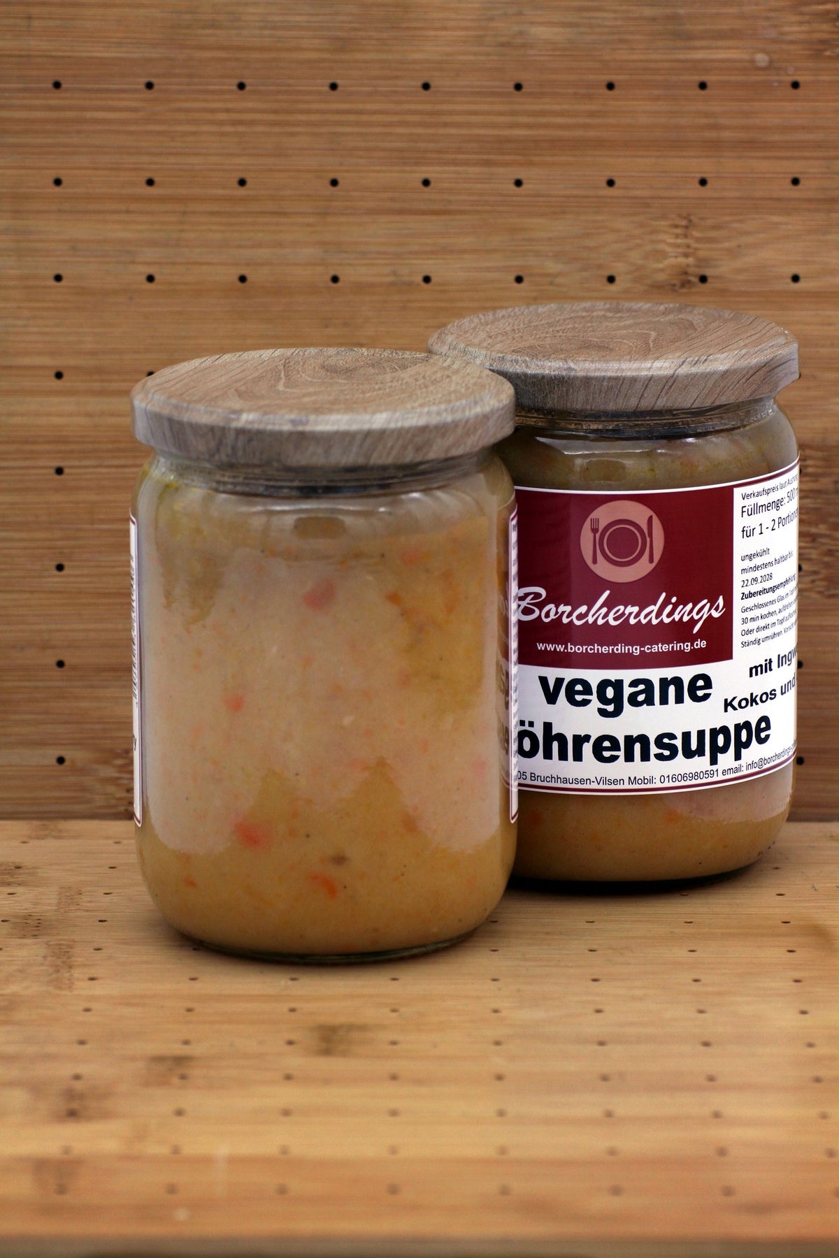 vegane Möhrensuppe mit Kokos und Curry – 500 ml – Rückseite